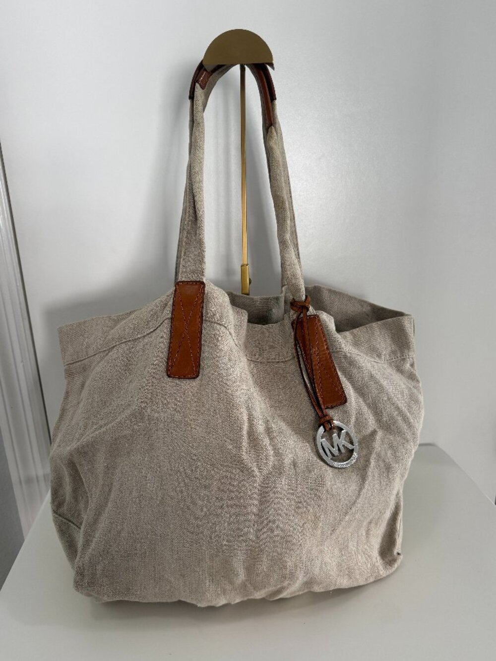 Michael Kors Linen Canvas Slouchy Tote